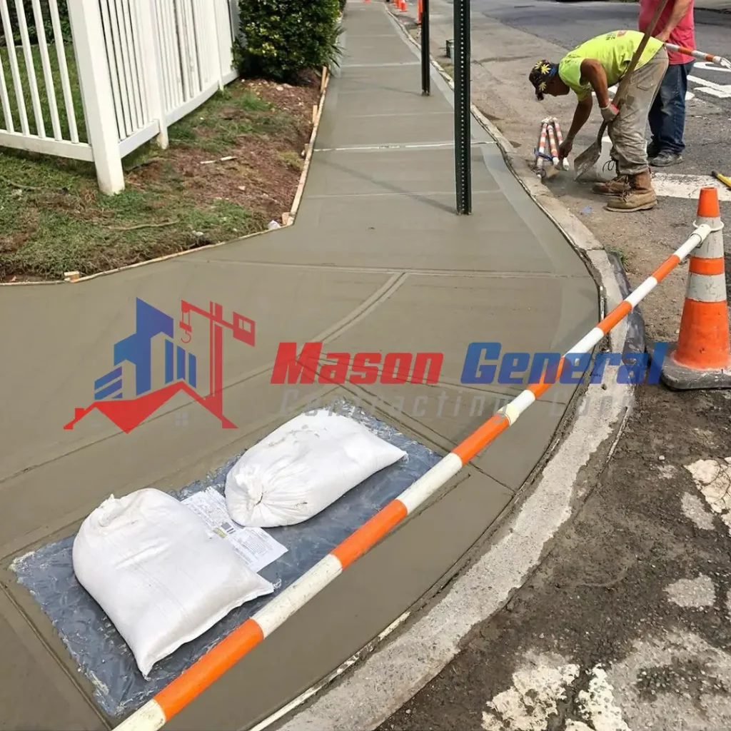 Concrete sidewalk repair NYC done by team Mason General Contracting Corp