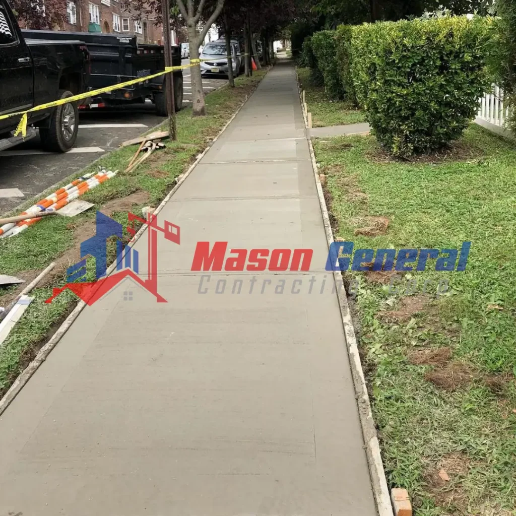 Sidewalk repair was done in New York City area