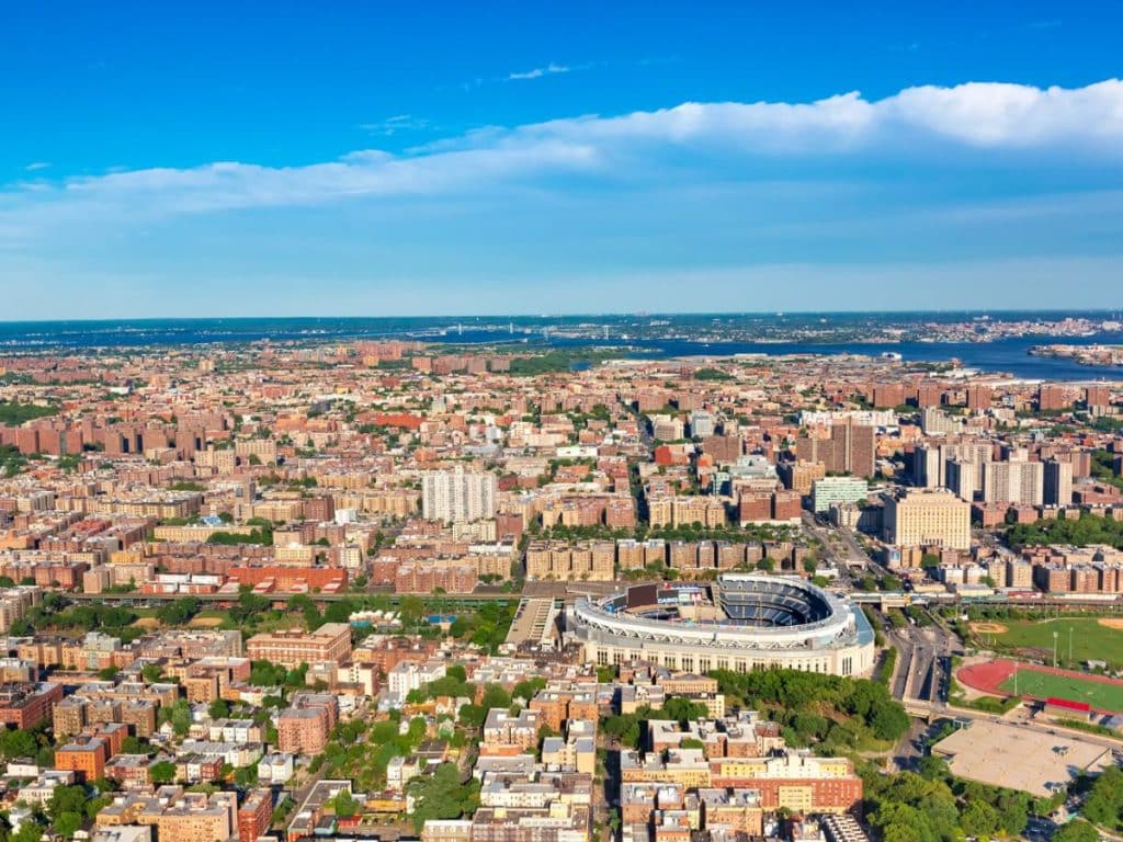 Aerial view of the Bronx, New York City