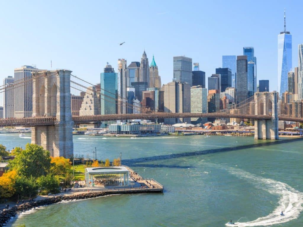 New York City skyline. Manhattan Skyscrapers panorama